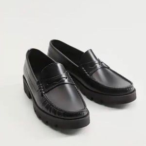 NWT Mango Leather Heel Loafers (EU 38 / US 7.5)